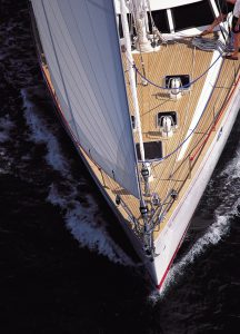 yacht sailing with jib on Furlex furler