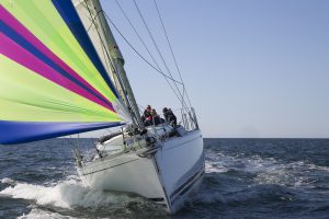 yacht sailing downwind with Furlex furler