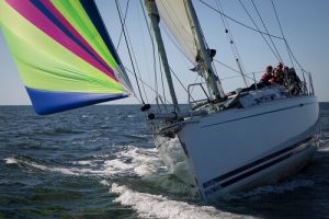 yacht sailing downwind with Furlex furler