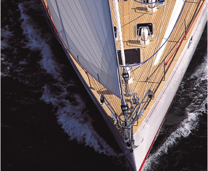 yacht sailing with jib on Furlex furler
